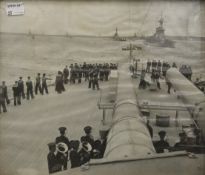 A print of a Naval photograph, framed and glazed; together with a picture entitled ''R.N.