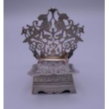 A miniature Russian silver chair, inscribed 'A friend in need is a friend indeed, S.R.T. 1893'. 7.