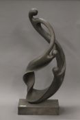 A large abstract bronze model. 62 cm high.