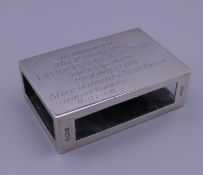 A matchbox case, inscribed 'In memory of the Pointer Dog Lune Prince (KCSB. 700BB) - Born Sept.