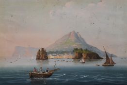 19TH CENTURY SCHOOL, Mediterranean Scene, possibly Capri, gouache.