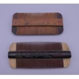 Two Chinese combs. Largest 12 cm x 5.25 cm.