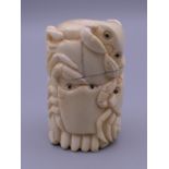 A bone crab box. 6 cm high.