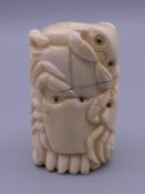 A bone crab box. 6 cm high.