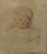 WILLIAM FALLON, A Portrait of a Child, watercolour and pencil, signed and dated 1839,