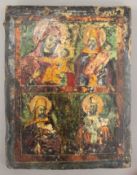 A painted wooden religious icon, possibly Russian. 21.5 cm wide.