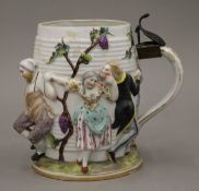 A 19th century Continental porcelain stein.