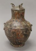 A Chinese archaic style lidded vase. 27 cm high.