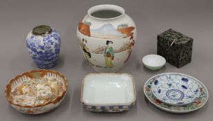 A small quantity of Oriental ceramics. The largest 20.5 cm high.
