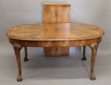 An early 20th century single leaf extending table,