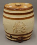 A stoneware spirit barrel. 31 cm high.