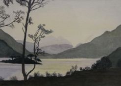 FOUNTAIN, Loch Scene, watercolour, signed, framed and glazed. 34.5 x 24.5 cm.