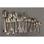 A quantity of silver cutlery. 1554.8 grammes.