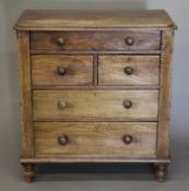 A Victorian pine chest of drawers. 85 cm wide.