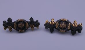 A pair of Japanese mix metal earrings. 3.5 cm high.