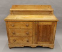 A Victorian pine low dresser. 133 cm wide.