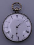 A Baume Geneve pocket watch. 4 cm diameter.