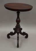 A Victorian mahogany tripod table. 50.5 cm diameter.