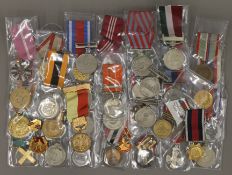 A quantity of various medals.