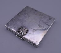 A Georg Jensen sterling silver compact. 7 cm wide.