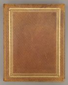 A large 19th century blank folio album, bound in leather.