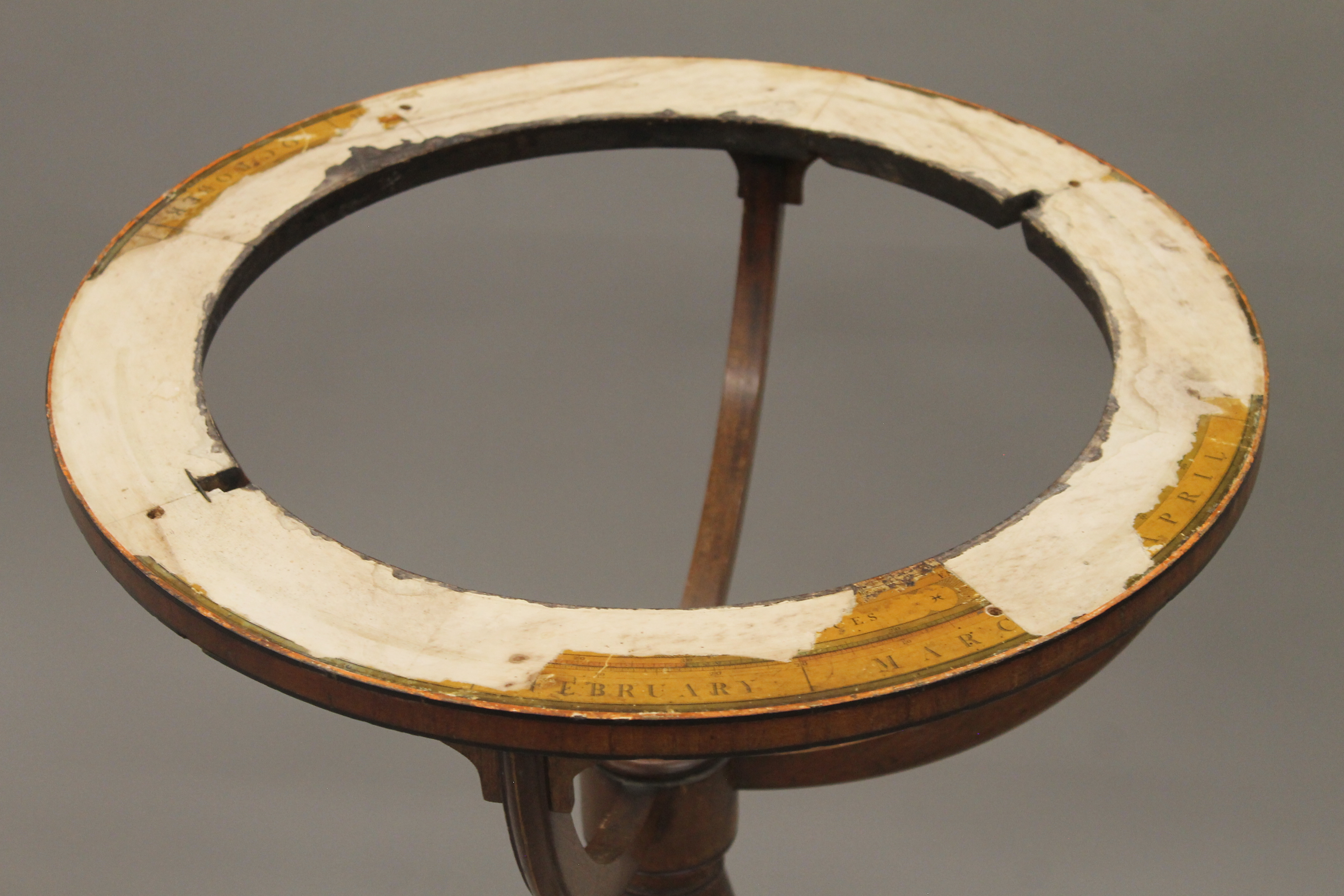 A 19th century mahogany globe stand. 52 cm diameter. - Image 2 of 4