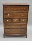 A stag chest of drawers. 82 cm wide.