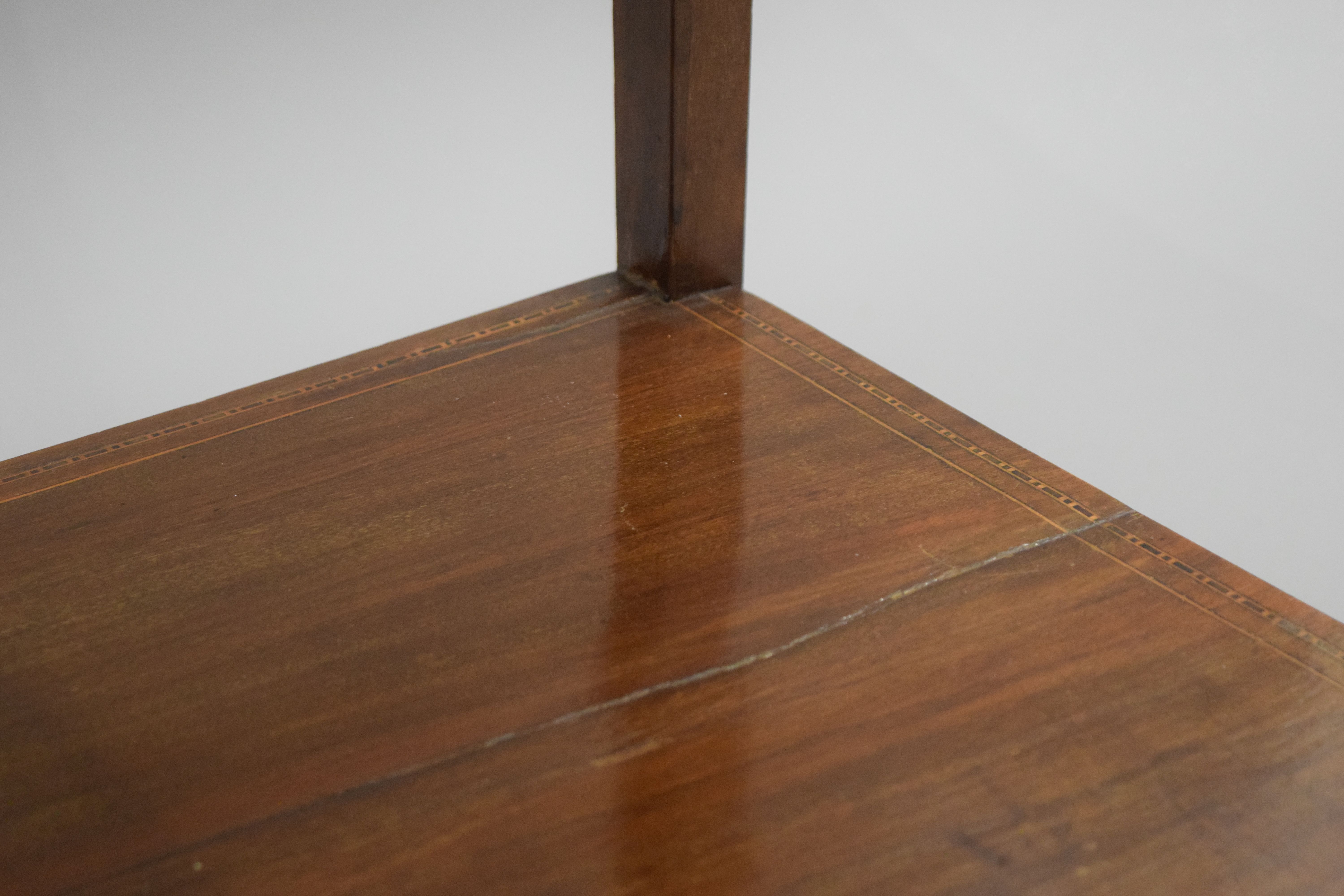 An Edwardian mahogany two drawer side table and a mahogany side table. The former 75.5 cm wide. - Image 5 of 11