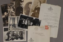 A envelope with Tryone Power letter, signed, and eight various postcards.