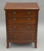 An early 20th century mahogany chest of drawers. 60.5 cm wide.