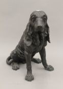 A bronze model of a blood hound. 36 cm high.