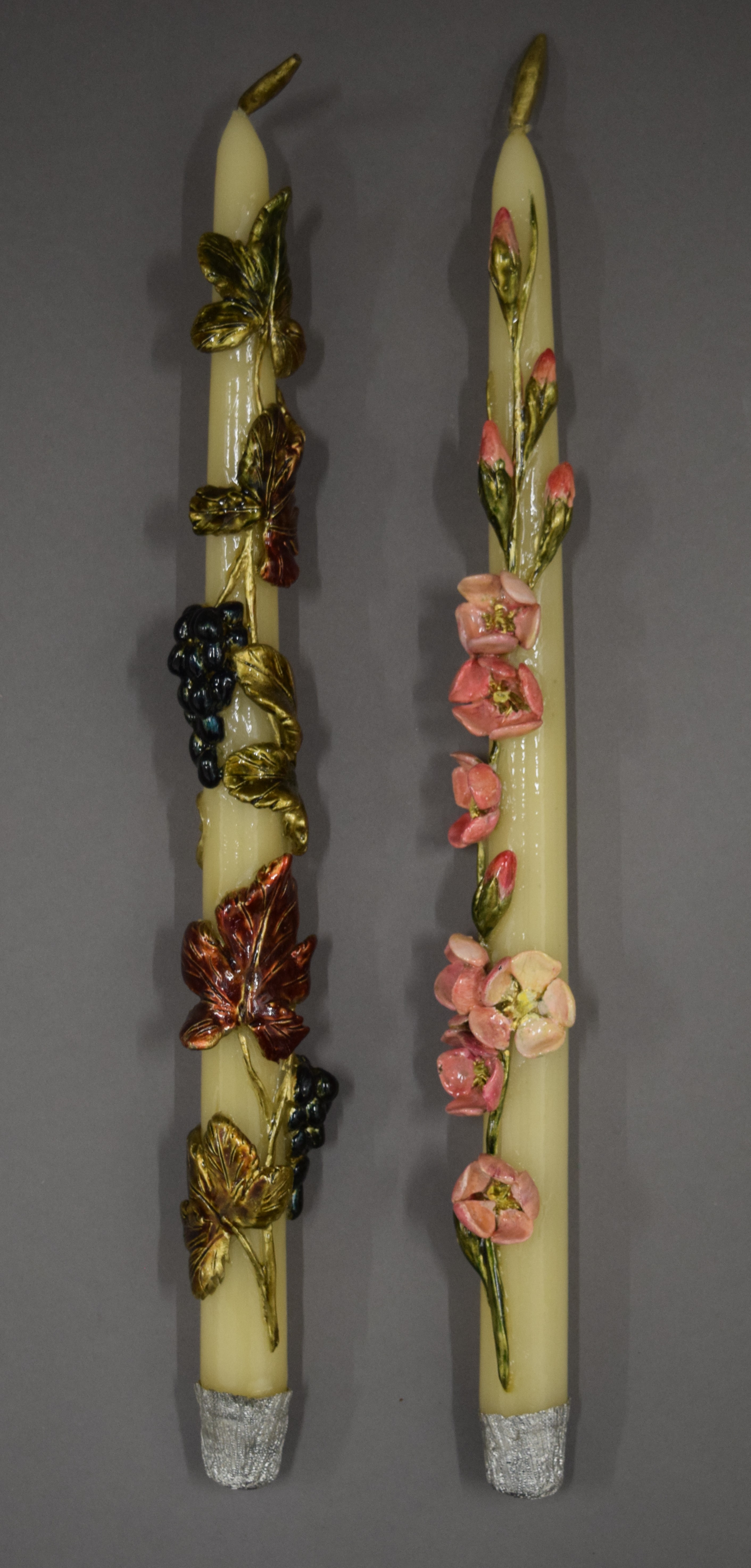 Six finely decorated Communion candles. - Image 2 of 7