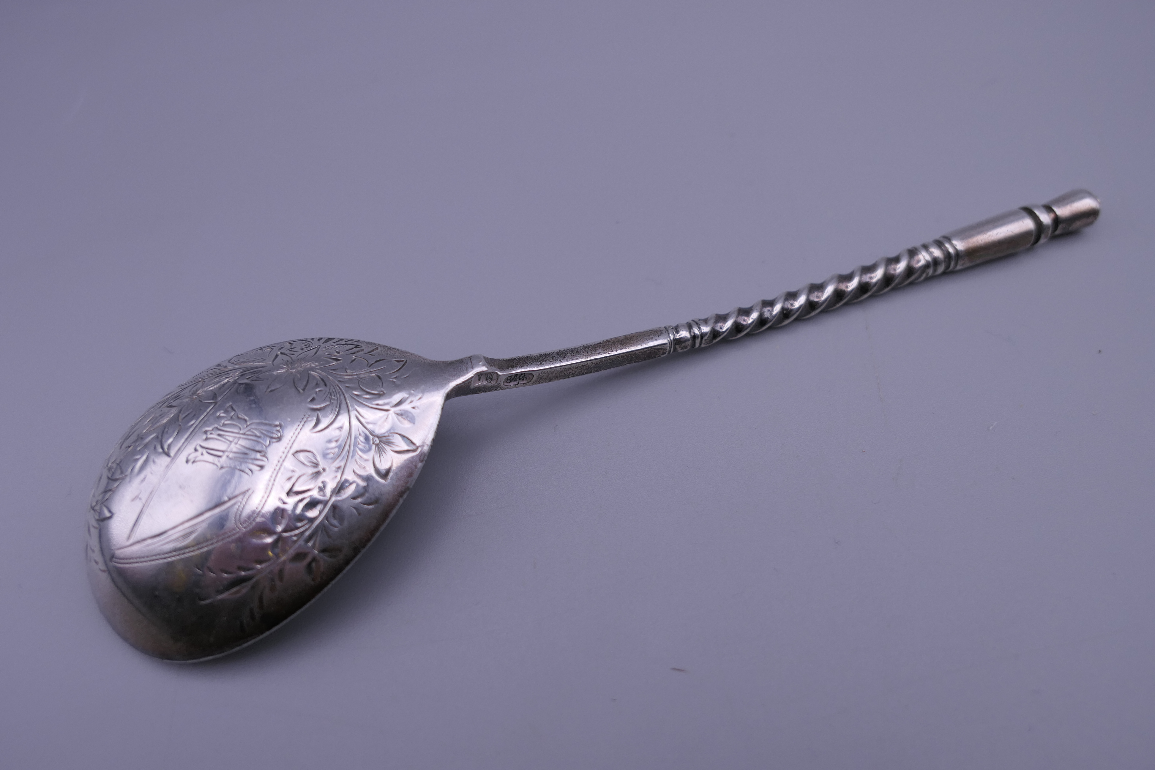 A Russian silver spoon. 16 cm long. - Image 2 of 5