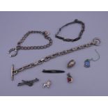 A small quantity of silver jewellery. 84.9 grammes total weight.