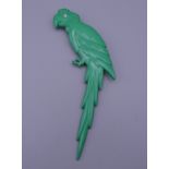 A Buch and Diechmann parrot form brooch. 13.5 cm long.