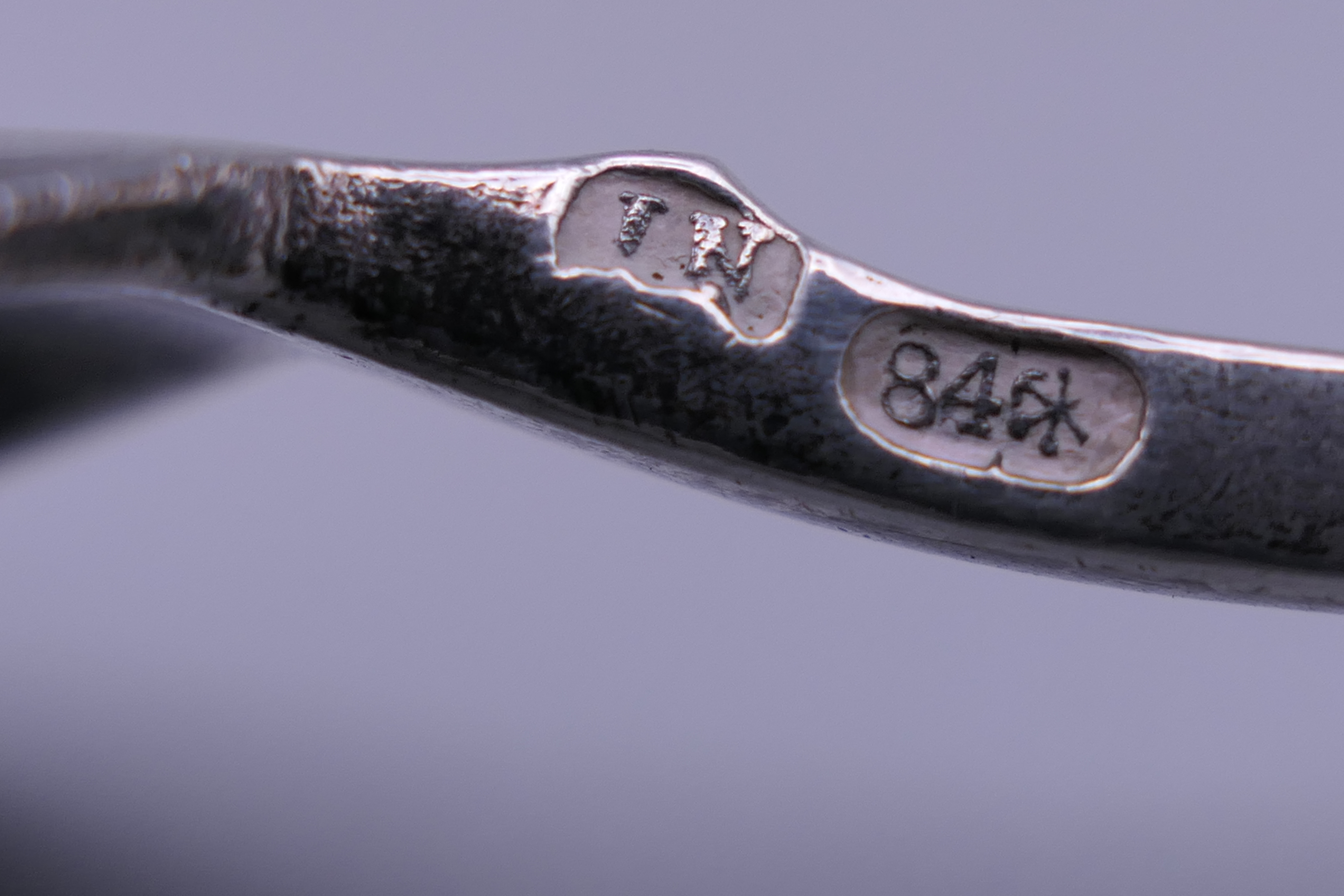 A Russian silver spoon. 16 cm long. - Image 5 of 5