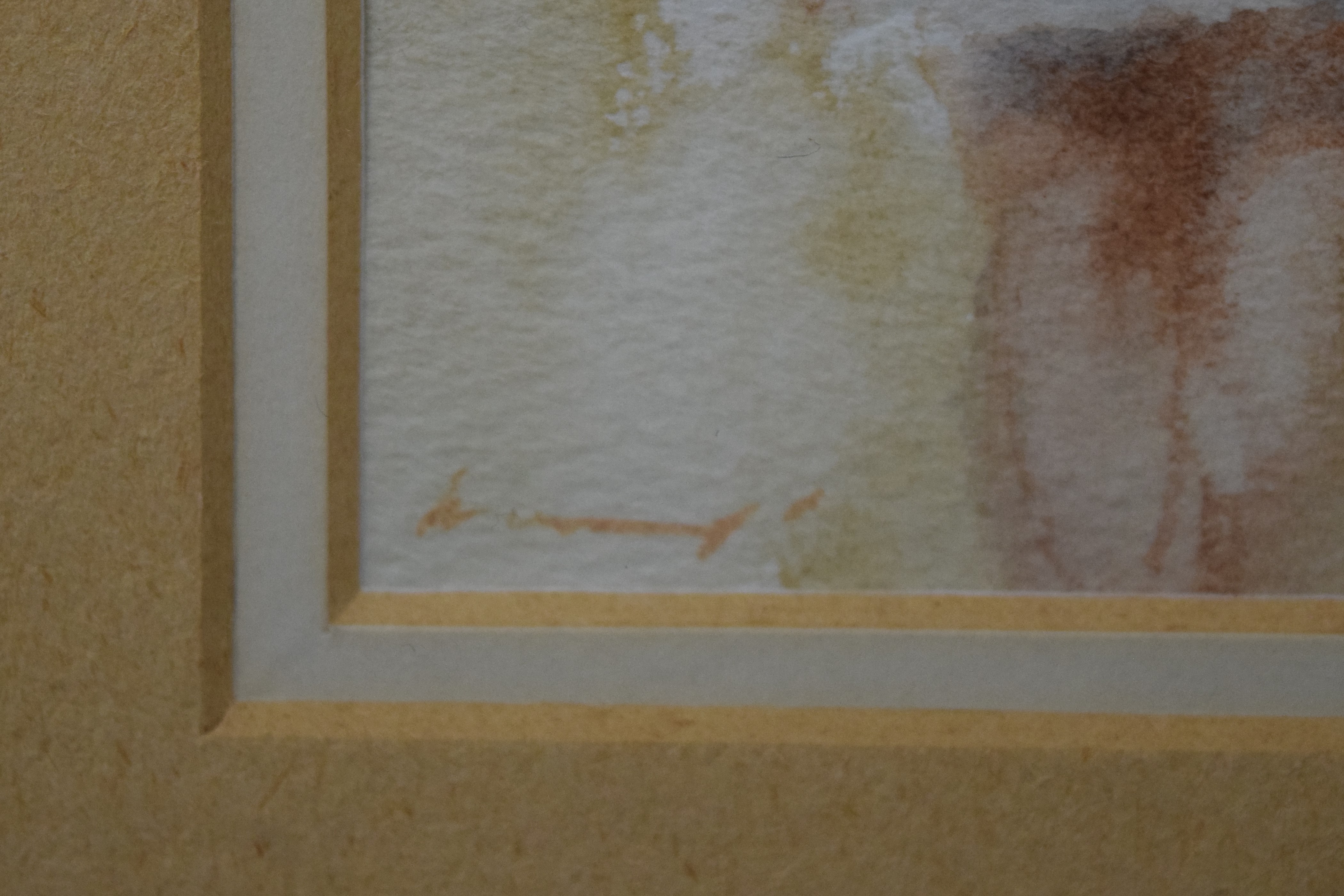 A Young Girl with a White Ribbon in Her Hair, watercolour on paper, indistinctly signed, - Image 3 of 3