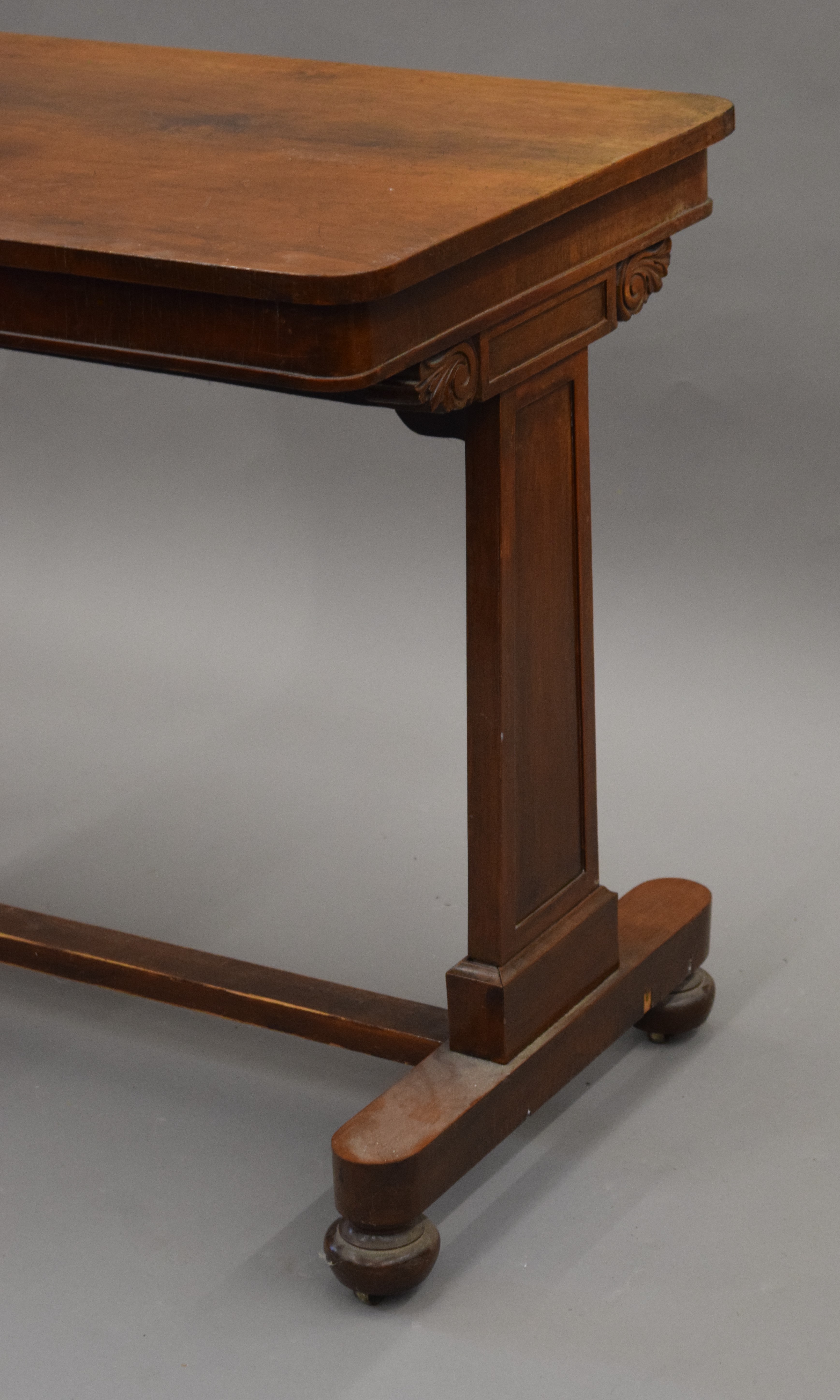 A 19th century rosewood centre table. 99 cm long. - Image 3 of 6