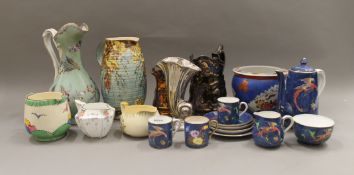 A quantity of various decorative ceramics, including Crown Staffordshire.