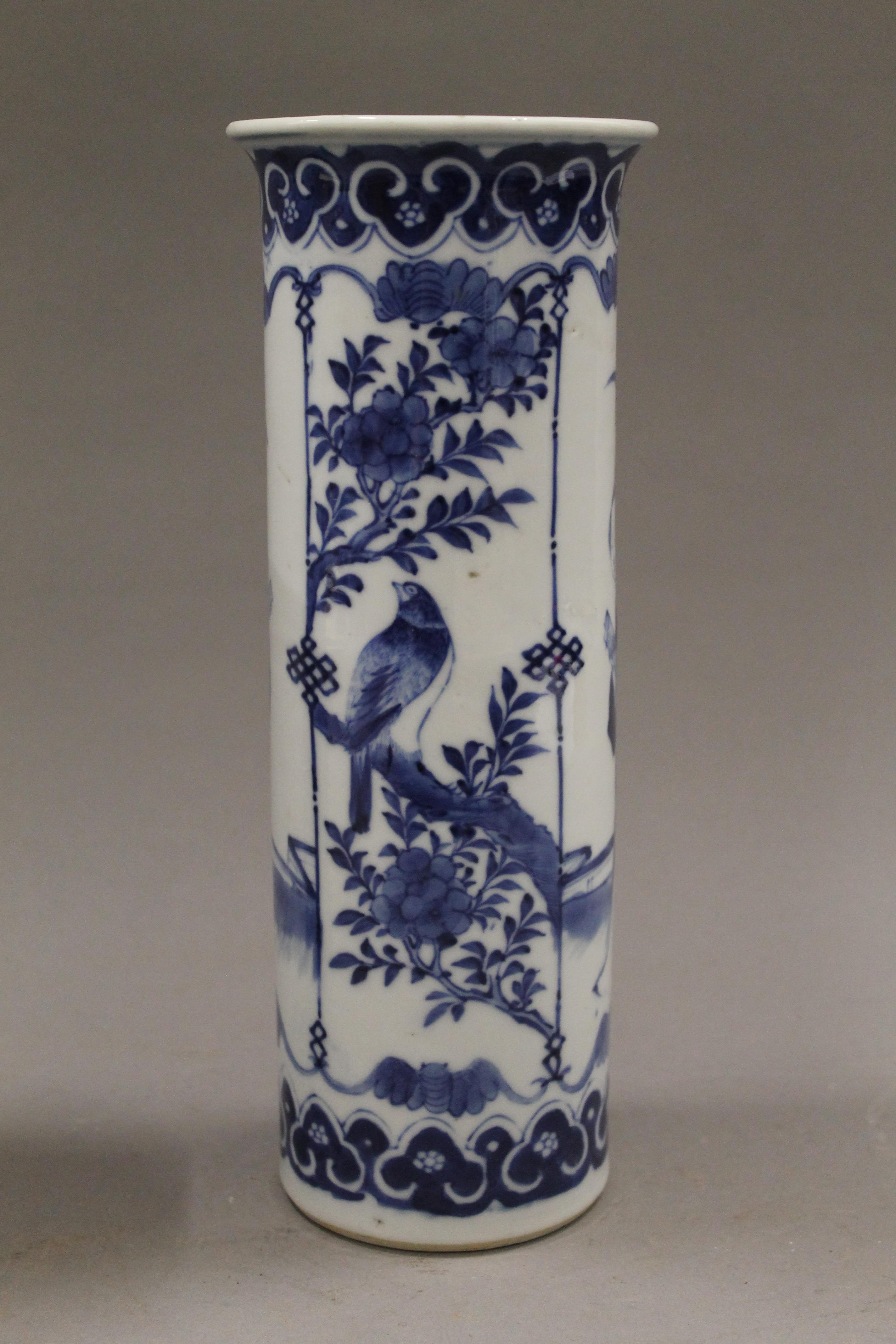 A pair of 19th century Chinese blue and white porcelain vases, - Image 3 of 5