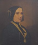 19TH CENTURY, A Portrait of a Lady, oil on canvas, framed. 49 x 59.5 cm.