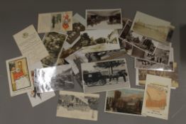 A small quantity of vintage postcards, etc.