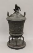 A Japanese Meiji period bronze censer. 49 cm high.