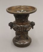 A small Japanese bronze vase. 13 cm high.