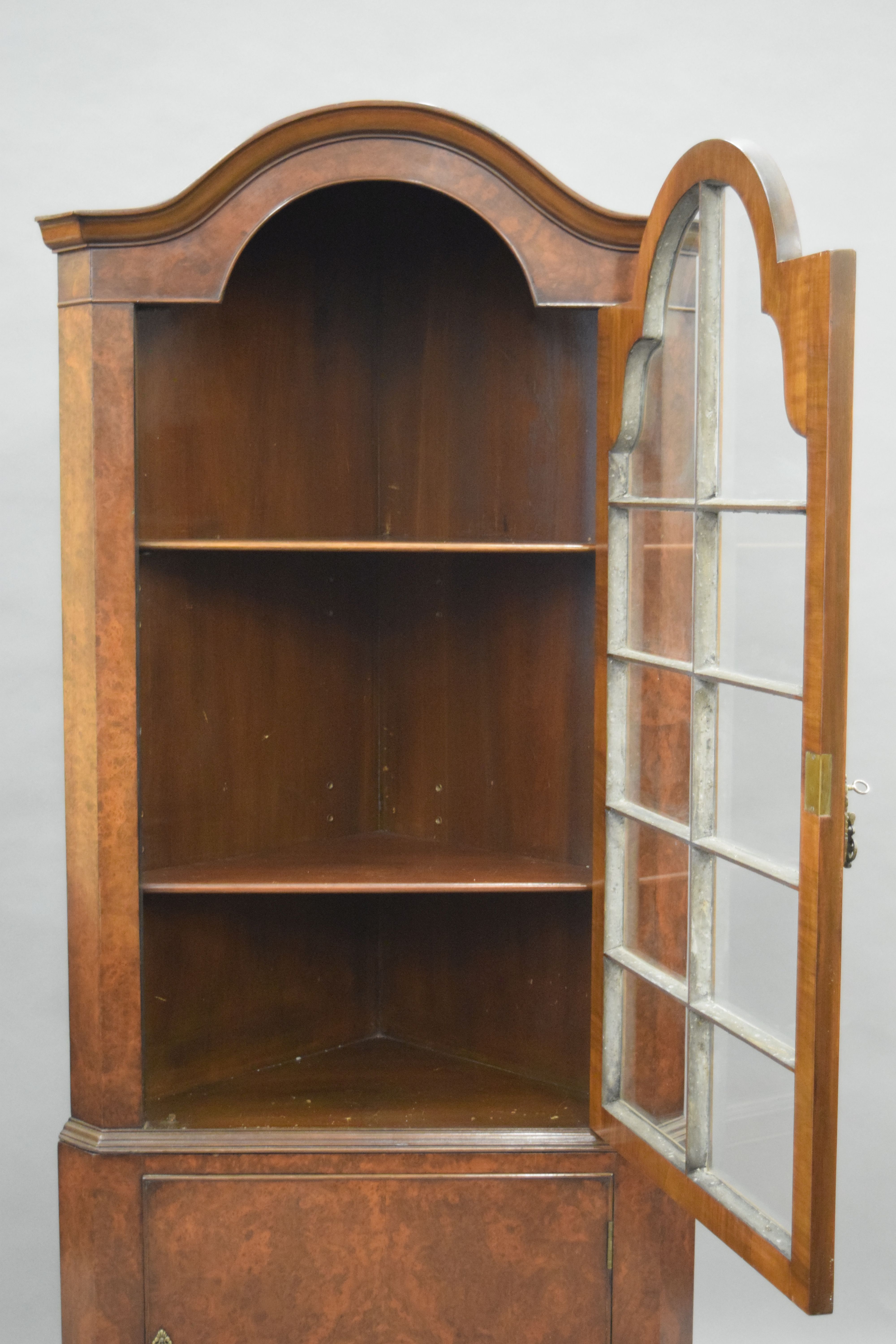 A 20th century walnut corner cabinet. 167 cm high. - Image 3 of 3