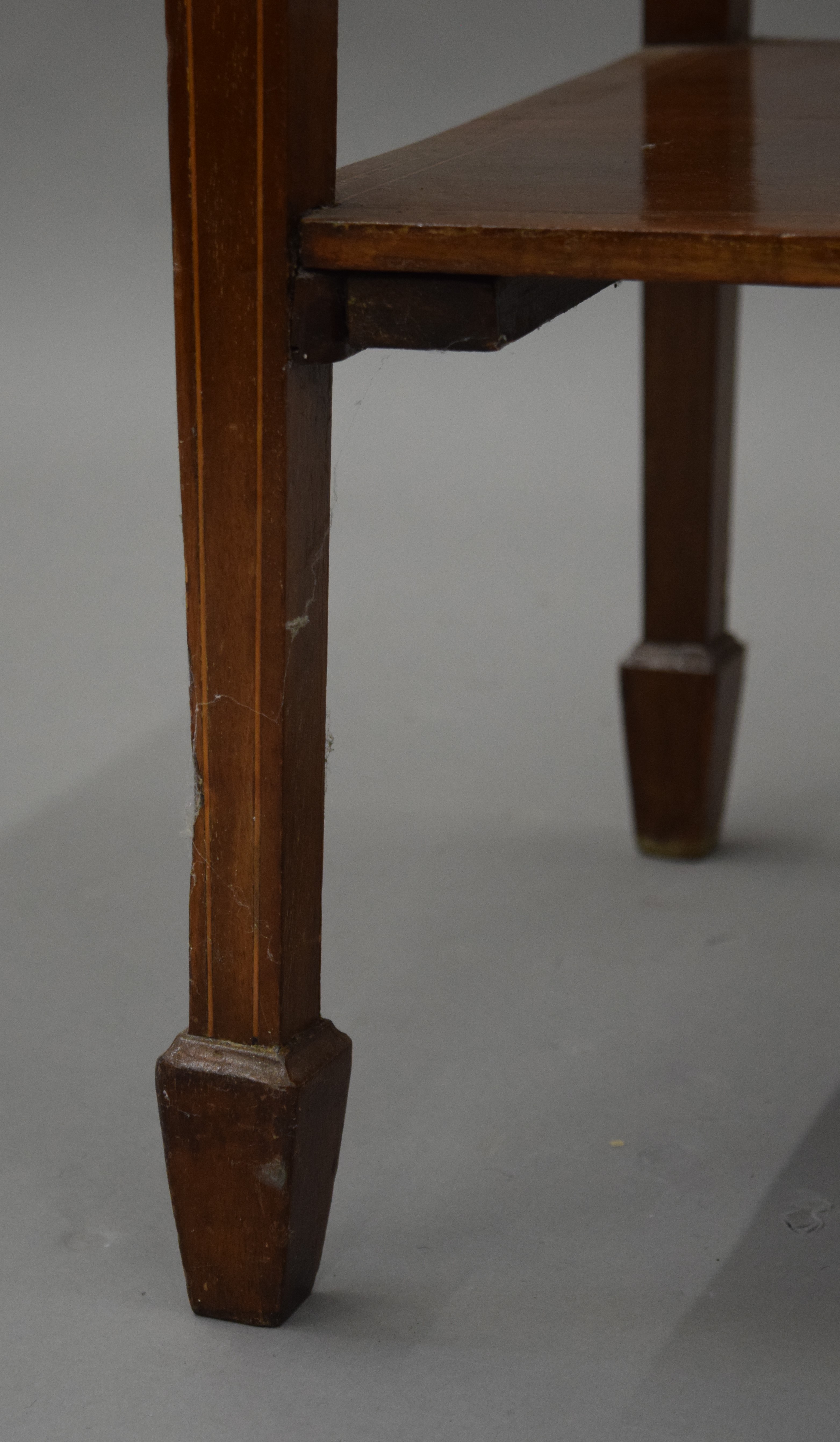 An Edwardian mahogany two drawer side table and a mahogany side table. The former 75.5 cm wide. - Image 4 of 11