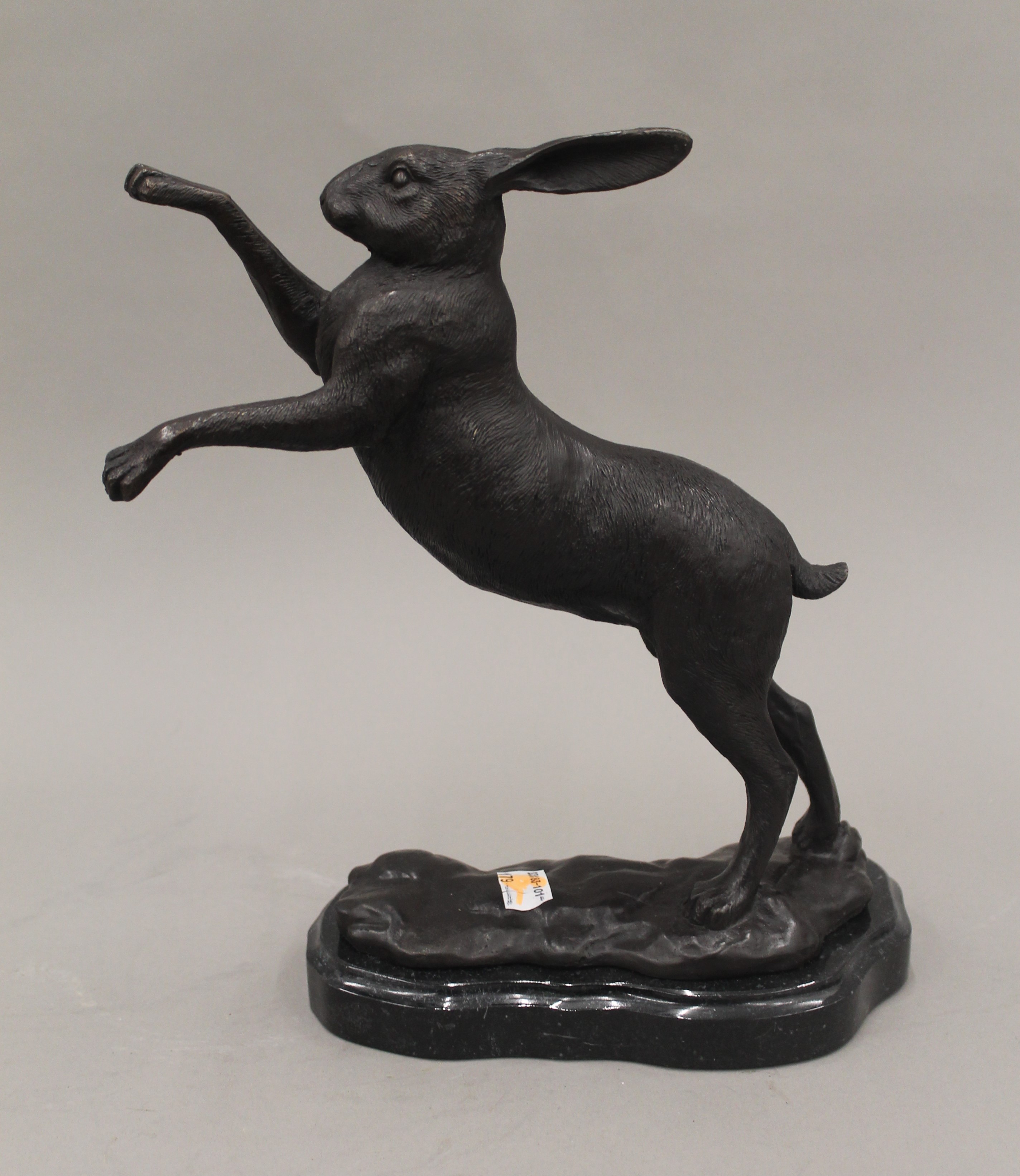 A pair of bronze boxing hares. 29 cm high. - Image 2 of 3