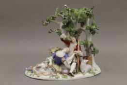 A large Meissen porcelain figural group. 22 cm high.