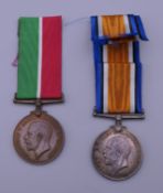A pair of WWI mercantile marine medals awarded to Walter Cropley.