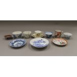 A quantity of various decorative porcelain, including Chinese.